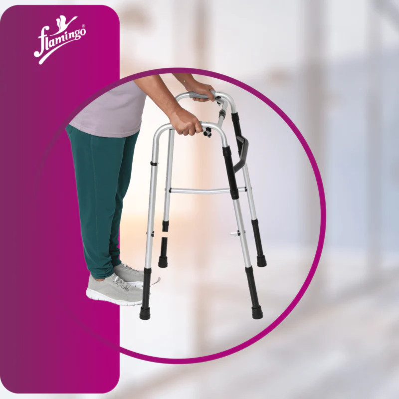 Flamingo Reciprocal Folding Walker OC 2112 – Lightweight Aluminum, Easy Mobility Aid for Elderly & Disabled Flamingo Reciprocal Folding Walker OC 2112 – Lightweight Aluminum, Easy Mobility Aid for Elderly & Disabled