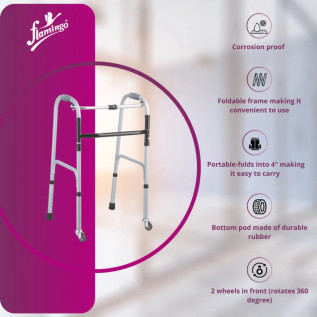 Flamingo Walker With Castor (360° Rotating Wheels) – Mobility Aid