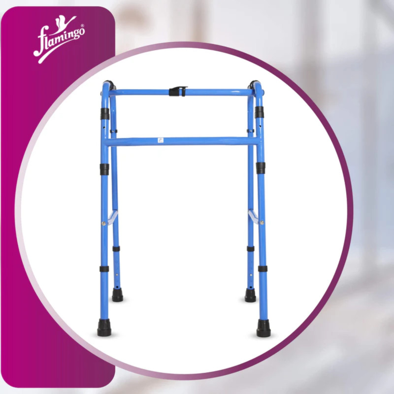 Flamingo Reciprocal Steel Walker OC 2402 - Lightweight, Foldable, and Durable Support for Easy Mobility Flamingo Reciprocal Steel Walker OC 2402 - Lightweight, Foldable, and Durable Support for Easy Mobility