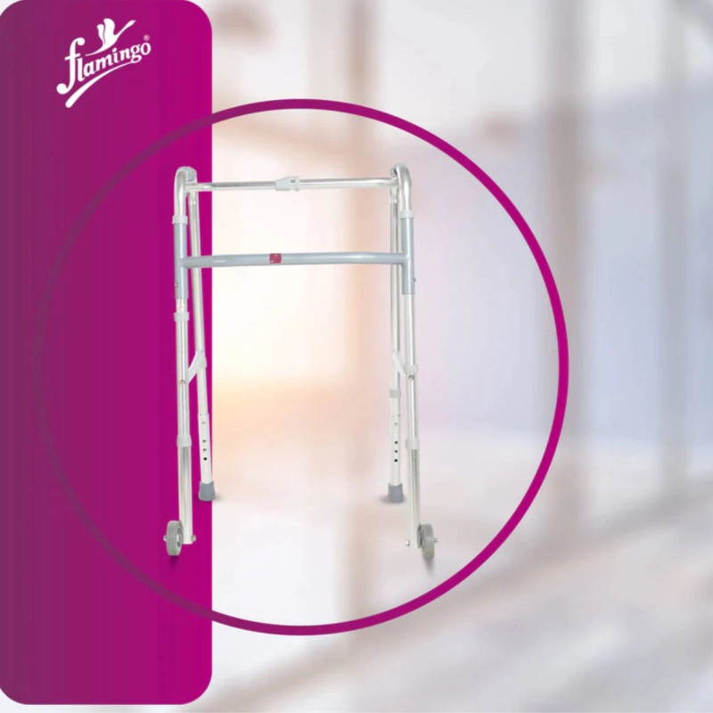 Flamingo Classic Walker with Castors OC 2294 – Lightweight, Adjustable, and Easy Mobility Aid Flamingo Classic Walker with Castors OC 2294 – Lightweight, Adjustable, and Easy Mobility Aid