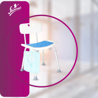 Flamingo Shower Stool-Chair With Back OC 2499