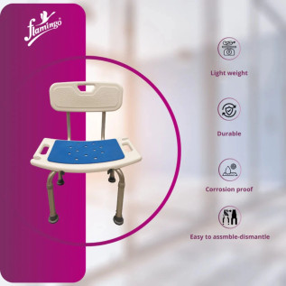 Flamingo Shower Stool-Chair With Back OC 2499