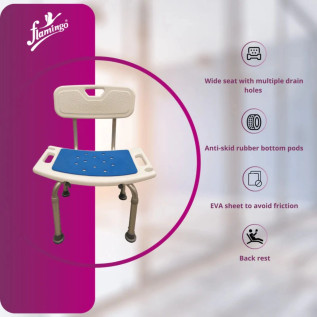 Flamingo Shower Stool-Chair With Back OC 2499