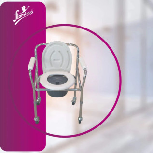 Flamingo Classic Commode Chair – Foldable, Comfortable & Durable Toilet Chair for Elderly, Patients & Disabled Individuals