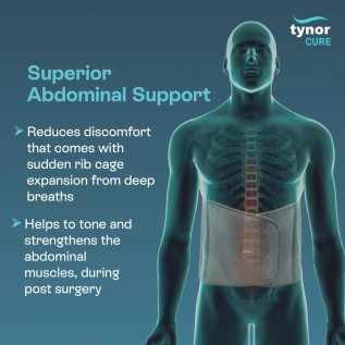 Tynor Abdominal Support 9" A-01 | Post-Surgery Belt | Waist Compression | Back Support | Pain Relief | Adjustable & Breathable