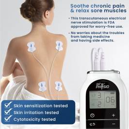 Dr Physio Electrical Nerve Stimulation Pulse Massager Digital Massage Machine for Body (White)
