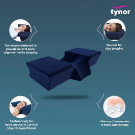 Tynor Anatomic Pillow Urbane B-28 | Ergonomic Cervical Pillow for Neck & Shoulder Pain Relief | Orthopedic Memory Foam Support