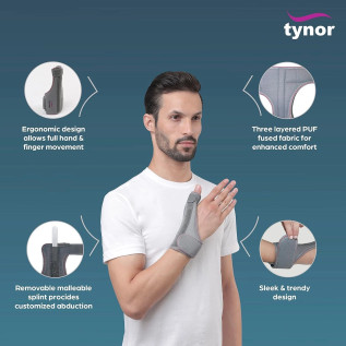Tynor Thumb Spica Splint F-06 | Thumb Support for Injury & Pain Relief