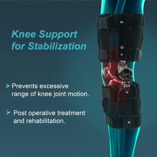 Tynor R.O.M Knee Brace 18" D-10 | Adjustable Hinged Support for Post-Surgery Recovery, Ligament Injuries & Knee Immobilization