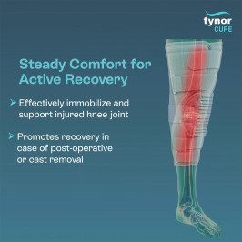 Tynor Knee Immobilizer 14" D-13 | Support & Stability for Injured Knee | Adjustable Straps | Post-Surgery Recovery Aid