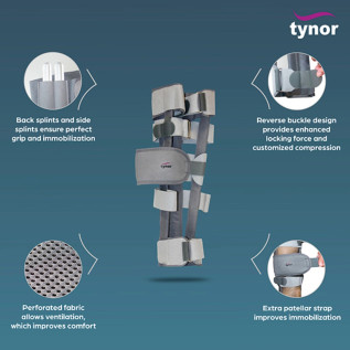 Tynor Knee Immobilizer Urbane 19" D-42 | Superior Knee Support & Stability