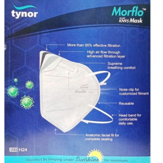 Tynor Morflo KN95 Mask H-24 | 5-Layer Protection | Anti-Pollution & Anti-Virus