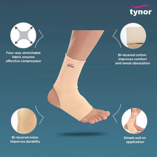 Tynor Anklet (Pair) D-03 – Compression Support for Ankle Pain