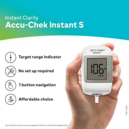 Glucometer with test strips – Accu-Chek Instant S