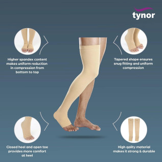 Tynor C Stocking Mid Thigh – Classic I-15 Compression Pair