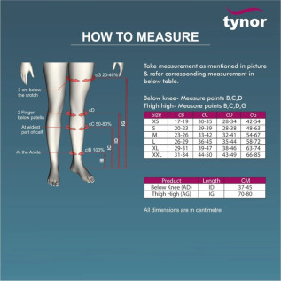 Tynor DVT Stocking Knee/Thigh High Classic l-66,69