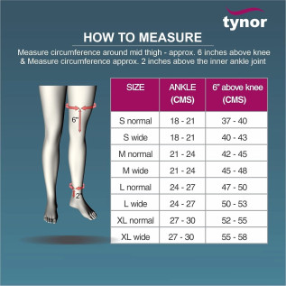Tynor Leg Mid Thigh Compression Garment – Open Toe (Pair)