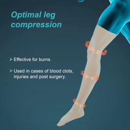 Tynor Compression Garment Leg Mid Thigh (Closed Toe) Pair L-79 for Varicose Veins & Swelling Relief