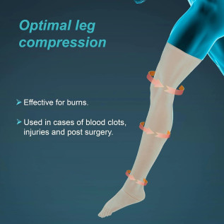 Tynor Compression Garment Leg Mid Thigh (Closed Toe) Pair L-79 for Varicose Veins & Swelling Relief