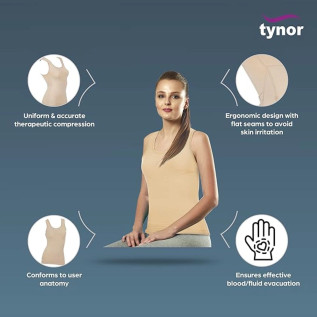 Tynor Compression Vest Sleeveless L-83 for Chest Support, Posture Correction & Gynecomastia | Soft, Breathable & Durable Fabric