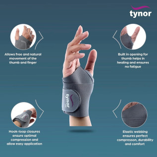 Tynor Wrist Brace With Thumb – Pain Relief & Support E-06