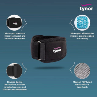 Tynor Tennis Elbow Support E-10 for Pain Relief & Support