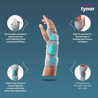Tynor Wrist Splint E-43 – Ambidextrous Pain Relief Support