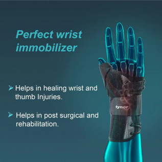 Tynor Wrist Splint with Thumb Support E-44 – Pain Relief & Immobilization for Wrist Injuries, Sprains & Carpal Tunnel