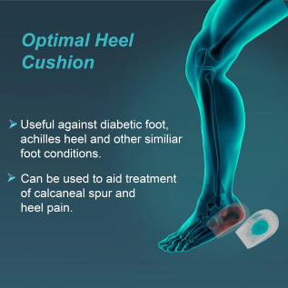 Tynor Heel Cushion Silicone for Heel Pain Relief & Shock Absorption – K-02 Pair for Men & Women – Orthopedic Foot Support