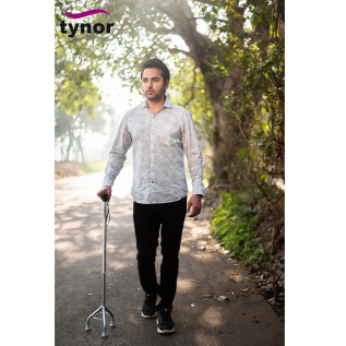 Tynor Walking Stick Tripod L-32 – Adjustable Elderly Aid