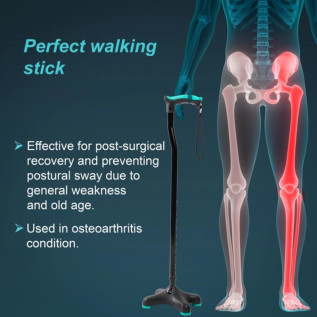 Tynor Quadra Stick L-36 – Stable & Lightweight Walking Aid