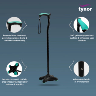 Tynor Quadra Stick L-36 – Stable & Lightweight Walking Aid