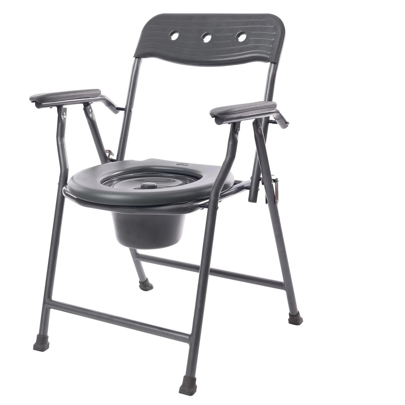 Tynor Commode Ergo L-43 – Foldable Portable Commode Chair for Adults, Elderly, Patients with Height Adjustable Steel Frame Tynor Commode Ergo L-43 – Foldable Portable Commode Chair for Adults, Elderly, Patients with Height Adjustable Steel Frame