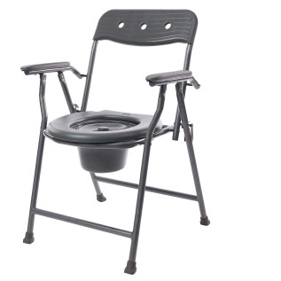 Tynor Commode Ergo L-43 – Foldable Portable Commode Chair for Adults, Elderly, Patients with Height Adjustable Steel Frame