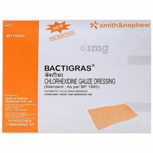 Bactigras 10x10 cm Sterile Paraffin Gauze Dressing for Wounds, Burns, Surgical Sites, Skin Grafts & Infection Protection