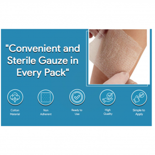 Paraffin Dressing Gauze 10cm x 10cm Sterile Wound Pad