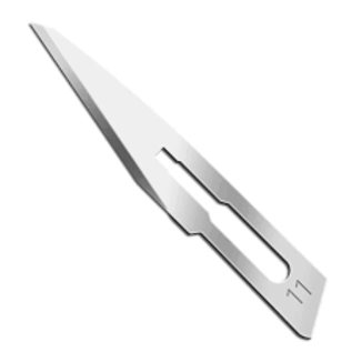 Individually packed sterile Glassvan surgical blade