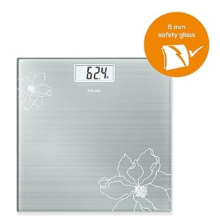Beurer GS 10 Personal Bathroom Scale – Stylish Glass Digital Weighing Scale for Accurate Daily Weight Tracking