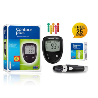 Contour Plus One Blood Glucose Monitoring System Glucometer with 10 Free Strip | Blood Sugar Monitor for Accurate Testings