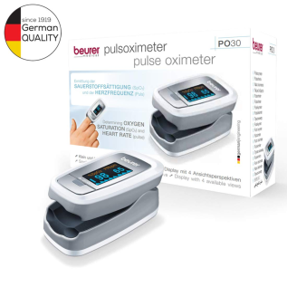 Beurer PO 30 Pulse Oximeter – Accurate Fingertip Blood Oxygen Monitor for SpO2 and Pulse Rate at Home