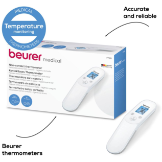 Beurer FT 85 Non-Contact Thermometer – Accurate Infrared Forehead Thermometer for Hygienic, Touch-Free Use