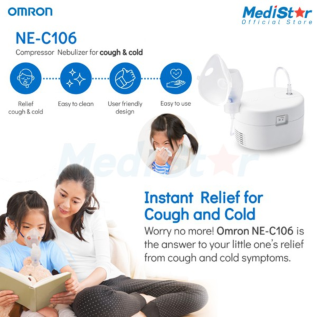 Omron Nebulizer NEC-106 with adult and child accessories