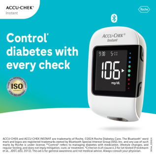 Accu-Chek Instant Glucometer with 10 Test Strips – Blood Sugar Monitor | Instant Glucose Meter for Accurate Diabetes Testing