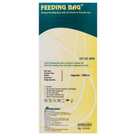 Romsons Feebag GS-4042 Feeding Bag 1200ml – Disposable Enteral Feeding Bag for Clinical and Home Nutritional Support