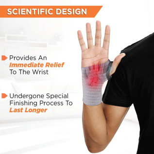 Vissco PC 0604 Wrist Brace – Grey | Adjustable Wrist Brace for Support & Pain Relief | Wrist Immobilizer for Injury Recovery
