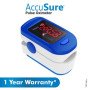 AccuSure FS10C Finger Tip Digital Pulse Oximeter (White & Blue)