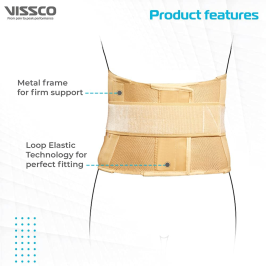 Eco Frame Back Support – Vissco PC 0105 Lower Back Support Belt and Spine Posture Brace for Pain Relief