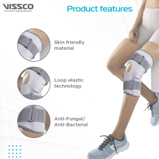 Hinged Plastic Knee Support | Open Patella Knee Brace - Vissco
