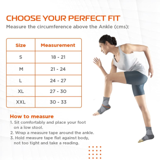 Vissco PC 2707 2D Ankle Support | Compression Sleeve for Ankle Pain, Swelling, Ligament Injuries & Daily Orthopedic Support