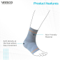 Vissco PC 5713 Ankle Support with Silicone Pressure Pad | Compression Sleeve for Pain Relief